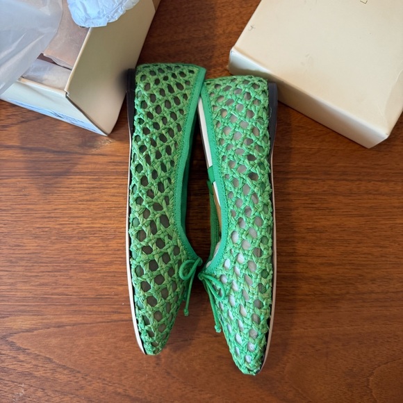 new Loeffler Randall “Leonie” Green Crochet Ballet Flat Size 5 - Picture 6 of 10
